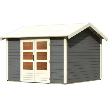 Zahradní domek Dřevěný domek KARIBU THERES 7 (31447) terragrau LG3153