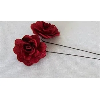 Sušené květiny Betal rose 6 cm červená, na drátku, 30 ks