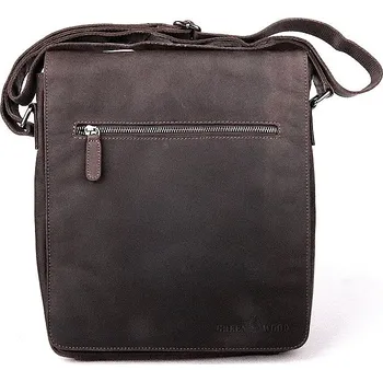 Velká tmavěhnědá kožená crossbody taška GreenWood no. 584 na formát A4