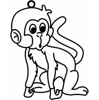 Závěsná sklíčka k vybarvení barvami na sklo cca 8 cm - 35. OPICE