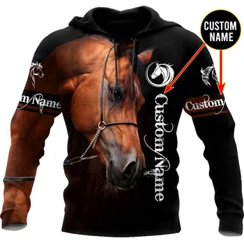 Pánská mikina Mikina s potiskem koně individuální nápisy Velikost: 7XL, Barva (Varianta): Mikina s kapucí