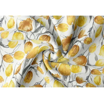 Orbytex Zatemňovací látka na závěsy šíře 150cm - tulipán žlutý