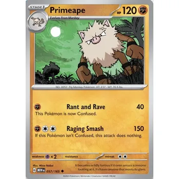 Volný čas Pokémon MEW 057/165 Primeape - 151 Stav: Near Mint, Verze: NORMAL