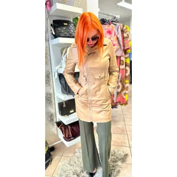 made in Italy Dámská koženková bunda 432 Velikost: XL - 42, barva: béžová