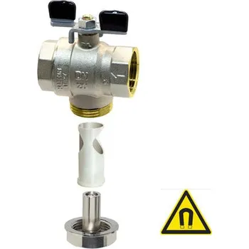 Ventil TECNOVIELLE SpA - Itálie | Kulový kohout (ventil) s filtrem a magnetem SUPERFILTER s motýlkem - 3/4" TVL.0141M