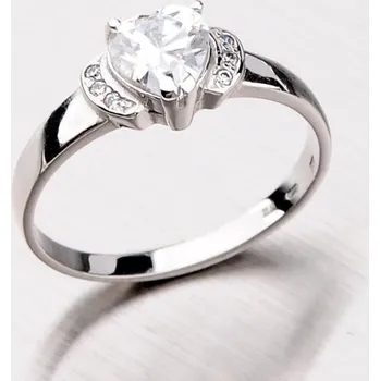 Oblečení a móda Dámský prsten bílé zlato 585 zirkon 356-0026 velikost 58