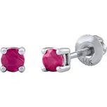 Zlaté náušnice Luisa v bílém zlatě s rubíny dámské i dětské