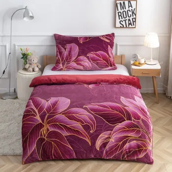 Povlečení Apex Povlečení MICROPLYŠ - Fend vínový velikost:: 140/200+70/90 cm