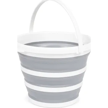 kbelík 4Home Skládací silikonový kbelík Clean, šedá