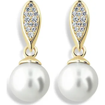 Náušnice Dámské náušnice žluté zlato 585 perly perlové GZ3124Z