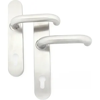 Dveřní kování Rostex Perun štítové dveřní kování - klika-klika pro vložku 72mm nerez