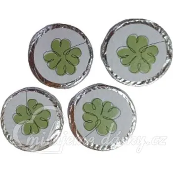 Čokoláda Čokoládové dukáty čtyřlístek pro štěstí, 4 ks