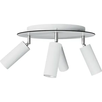 creative cables Bodové svítidlo kruhové, 4 zdroje se stínidly Tub-E14, baldachýn kruh Rose-one XXL Barva: Matná bílá