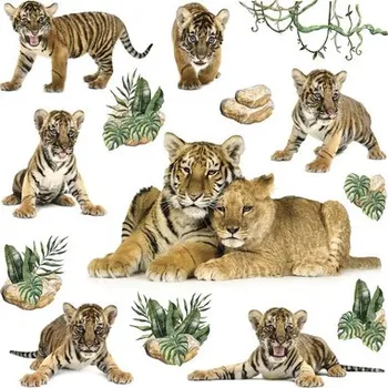 Samolepící dekorace Samolepka na zeď Tygři 31x31 cm
