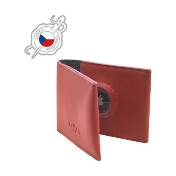 Lokátor Fixed Kožená peněženka Wallet for AirTag z pravé hovězí kůže, červená