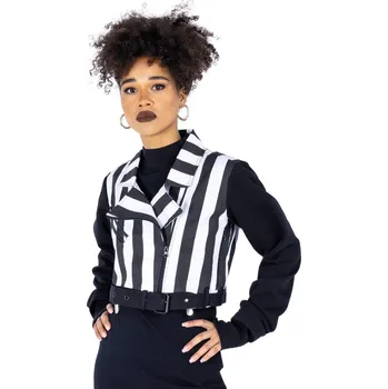 Dámský bomber bunda dámská HEARTLESS - STRANGER - BLACK/WHITE - XXL