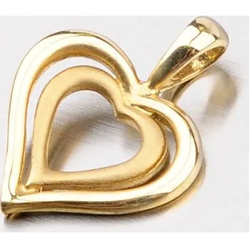Přívěsek Dámský přívěsek žluté zlato 585 srdíčko s lesklým a matným povrchem DZ1601