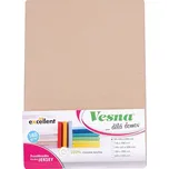 Vesna Prostěradlo MAKO bavlna JERSEY bílá káva 220 x 200 cm