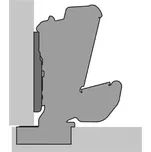 Závěs HETTICH Sensys 8687 pro bezúchytkové otevírání, s nulovým přesahem do světlosti korpusu Závěsy - typ/konstrukční situace: Naložený závěs