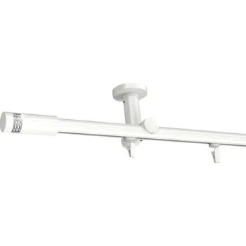 Garnýž Kovovégarnýže.cz Stropní garnýž Astra broadway 19 mm bílá lesklá Varianta jednořadá nebo dvouřadá: Dvouřadá, Uchycení látky: jezdec s háčkem, Délka garnýže Broadway: 480 cm
