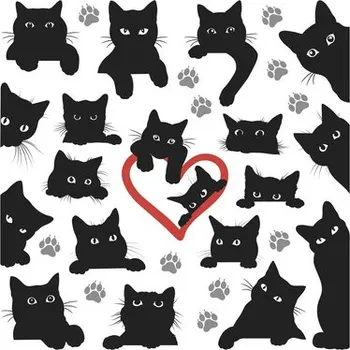 Samolepící dekorace Samolepka na zeď Černá kočka 31x31 cm