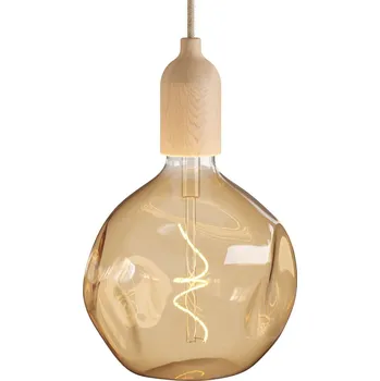 creative cables Závěsné světlo s textilním kabelem a dřevěnou úpravou Barva: Neutrální