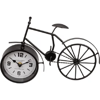 Žertovný předmět Černé kovové stolní hodiny 32 cm - Retro kolo