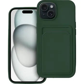 Pouzdro na mobilní telefon Silicone CARD case pouzdro / kryt s přihrádkou Apple iPhone 15 Plus (6,7"), zelené