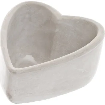 Obal na květináč Květináč srdce cement 10,5x16,5x20 cm (137698 001 ART14961 srdce cement)