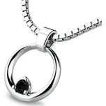 Dámský přívěsek bílé zlato 585/1000 přírodní diamant 0.050 ct - kroužek s briliantem 140023-B-DIA-Black bez řetízku