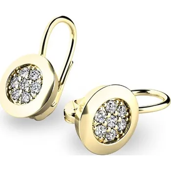 Náušnice Dámské náušnice žluté zlato 585/1000 přírodní diamant 0.168 ct G/SI 10902-NK-ZL-DIA