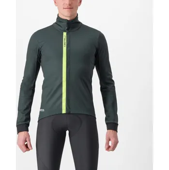 Cyklistická bunda CASTELLI Cyklistická zateplená bunda - ENTRATA - zelená 3XL