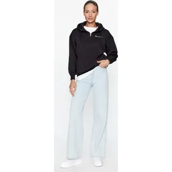 Pánská mikina Champion Mikina Hooded Half Zip Sweatshirt 116581 Černá Oversize S