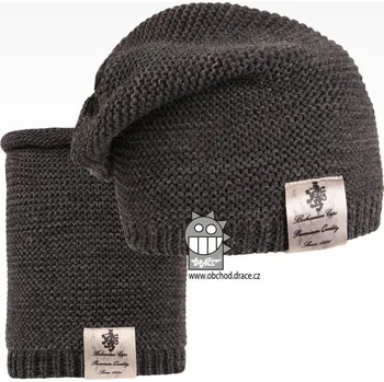 Čepice Čepice pletená a nákrčník Dráče - Colors set 22, tmavě šedá Barva: Šedá tmavě, Velikost: 56-58