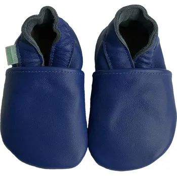 Capáčky Hopi Hop BAREFOOT kožené capáčky TMAVĚ MODRÉ Velikost: 18-24 měsíců
