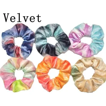 Dámské sametové gumičky do vlasů (balení po 6 ks - duhové) Barva: PJ211-6PCS