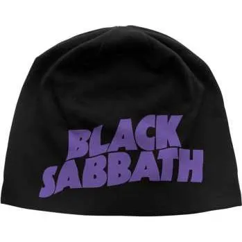 Čepice Merch Black Sabbath: Black Sabbath Unisex Beanie Hat: Purple Logo Jd Print