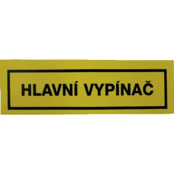 41063 3.524 Tabulka č.25 Samolepící tabulka - symbol Hlavní vypínač