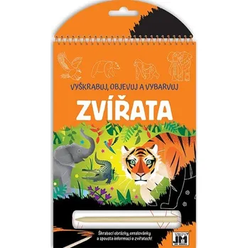 vyškrabávací obrázek Jiri Models Vyškrabuj, objevuj a vybarvuj zvířata 3458-0