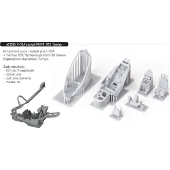 Plastikový model Eduard 1/72 F-35A cockpit PRINT (TAMIYA)