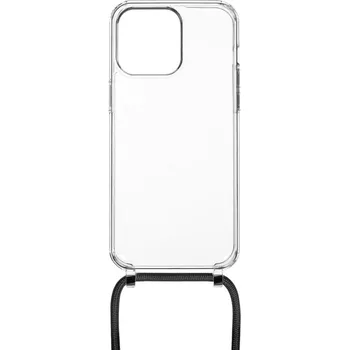 Pouzdro na mobilní telefon Pouzdro FIXED Pure Neck s černou šňůrkou na krk pro Apple iPhone 15 Pro FIXPUN-1202-BK