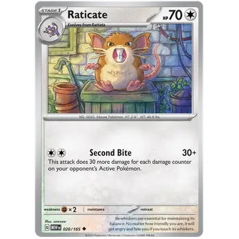 Karetní hra Pokémon TCG Raticate 020/165