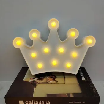 Lampička 3D LED lampa | noční světlo pro děti - malá koruna bílá