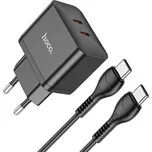 Nabíječka do sítě Hoco Triumph (N29) – Dual Port Type-C, 35W s kabelem USB-C to Type-C – černá