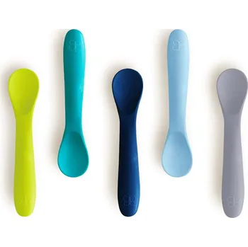 Příbor BBLÜV Spoön Silikonové lžičky 5 ks Blue