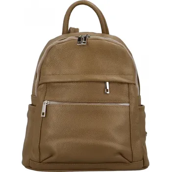 Městský batoh Trendy městský kožený batůžek Luise, khaki