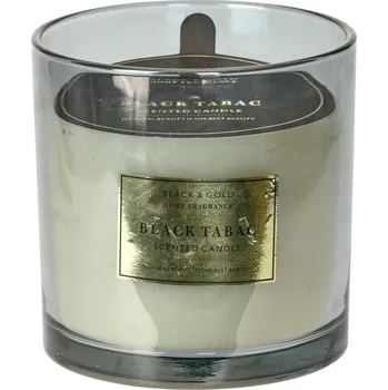 Svíčka Svíčka ve skle Black & Gold, Black tabac, 870 g, černá