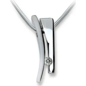 Přívěsek Dámský přívěsek bílé zlato 585 zirkon DZ1702 bez řetízku