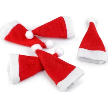 Vánoční dekorace Mini Santa čepice vánoční 12 cm - 1 ks