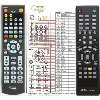 Dálkový ovladač VERBATIM MEDIASTATION HD DVR - kompatibilní značkový dálkový ovladač General
